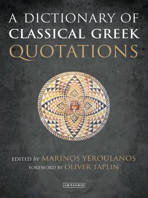 cover image of A Dictionary of Classical Greek Quotations
